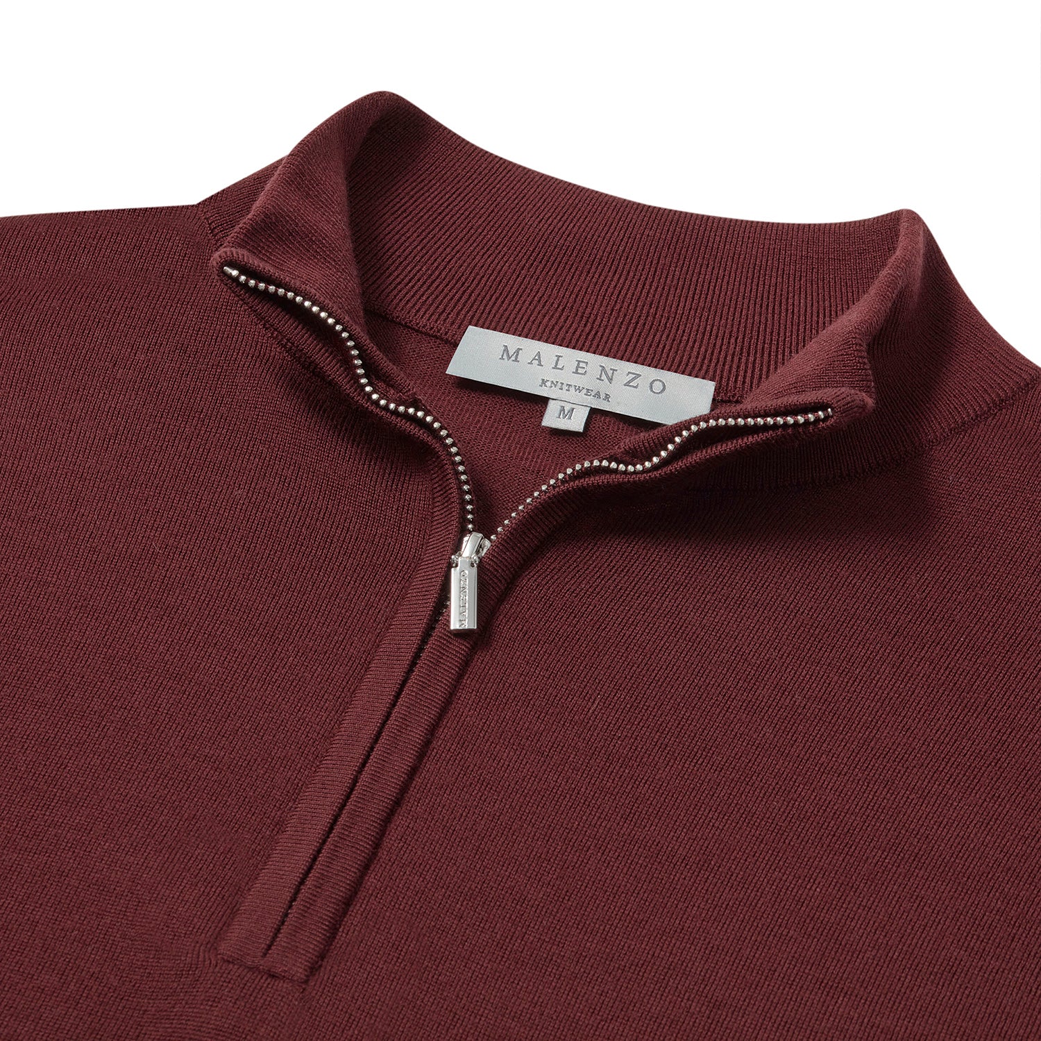 Slim Fit 'Amalfi' 1/4 Zip Pullover In Dark Burgundy