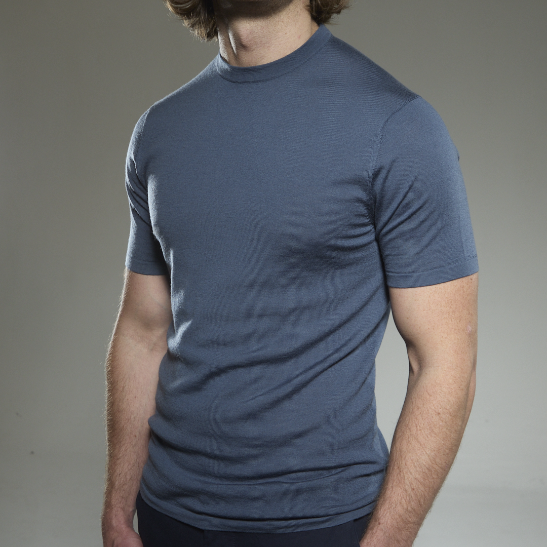 Slim Fit 'Capri' T-Shirt in Steel Blue
