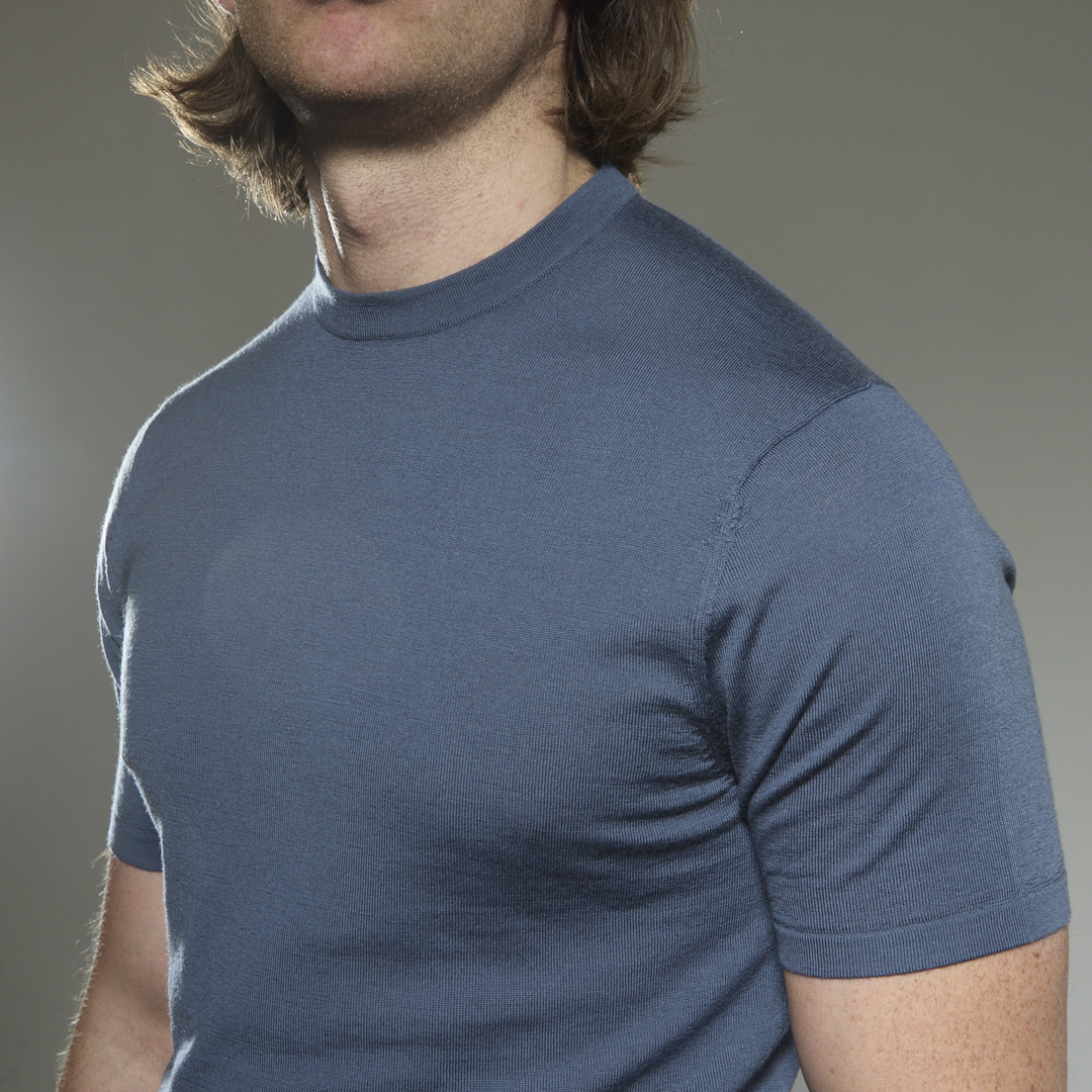 Slim Fit 'Capri' T-Shirt in Steel Blue