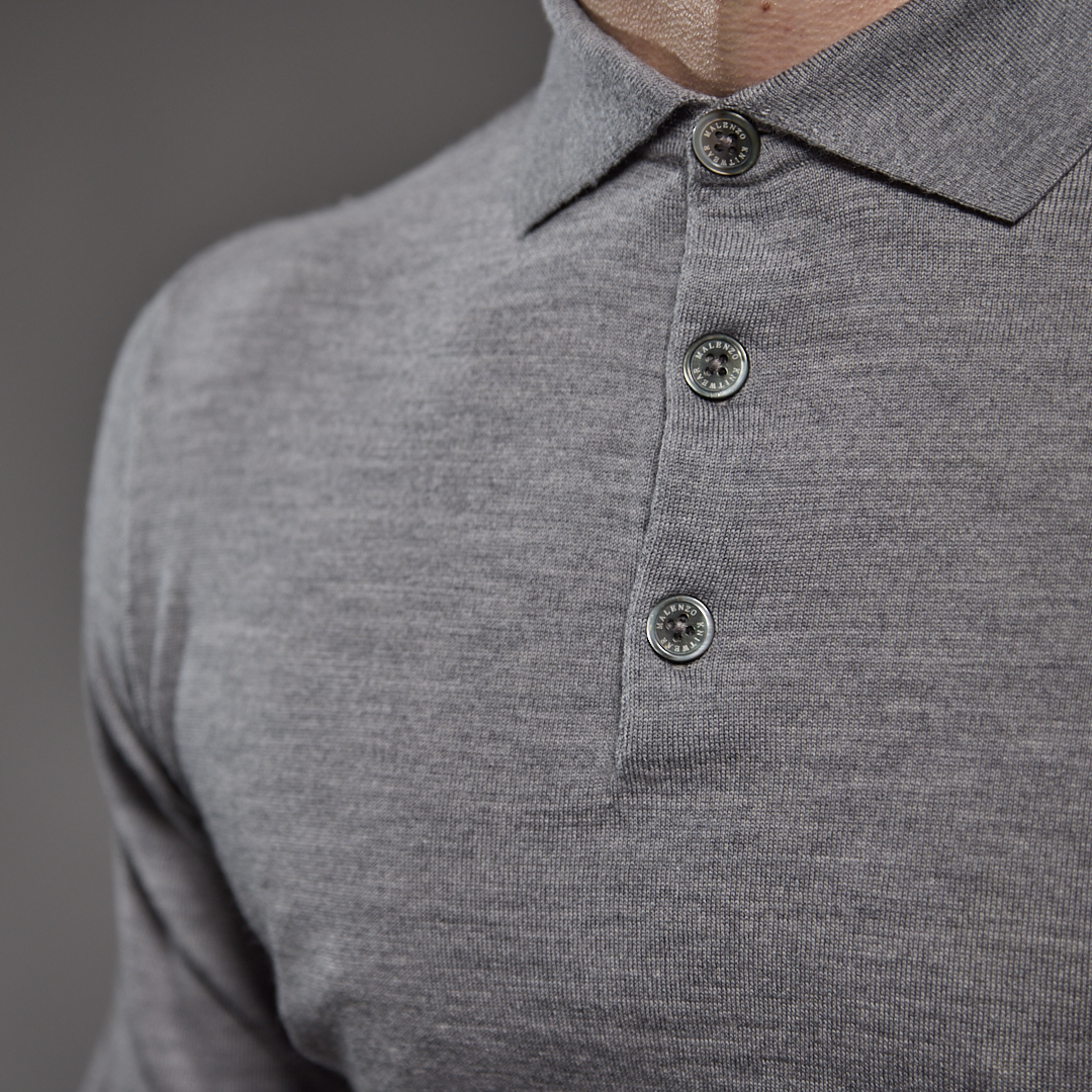 Slim Fit 'Palermo' Polo in Silver Marl