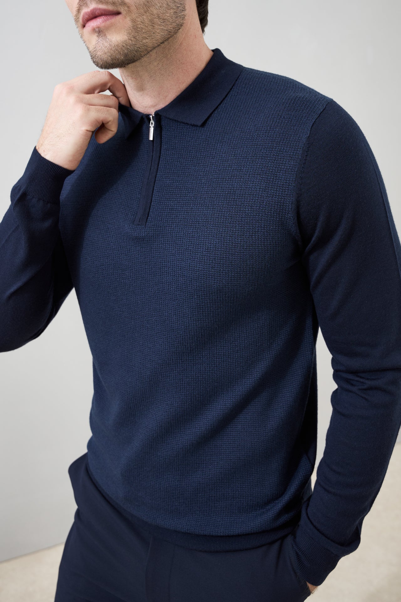 Micro Stitch 'Pazzano' Polo in Blue