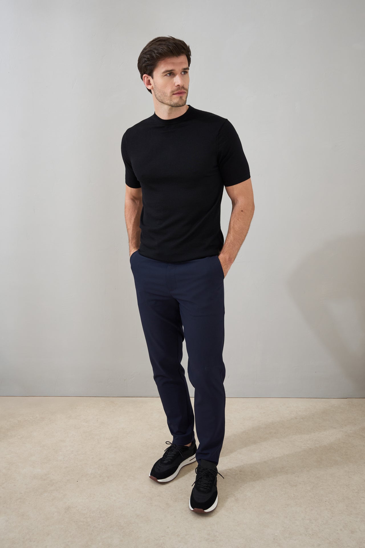 Slim Fit 'Capri' T-Shirt in Black