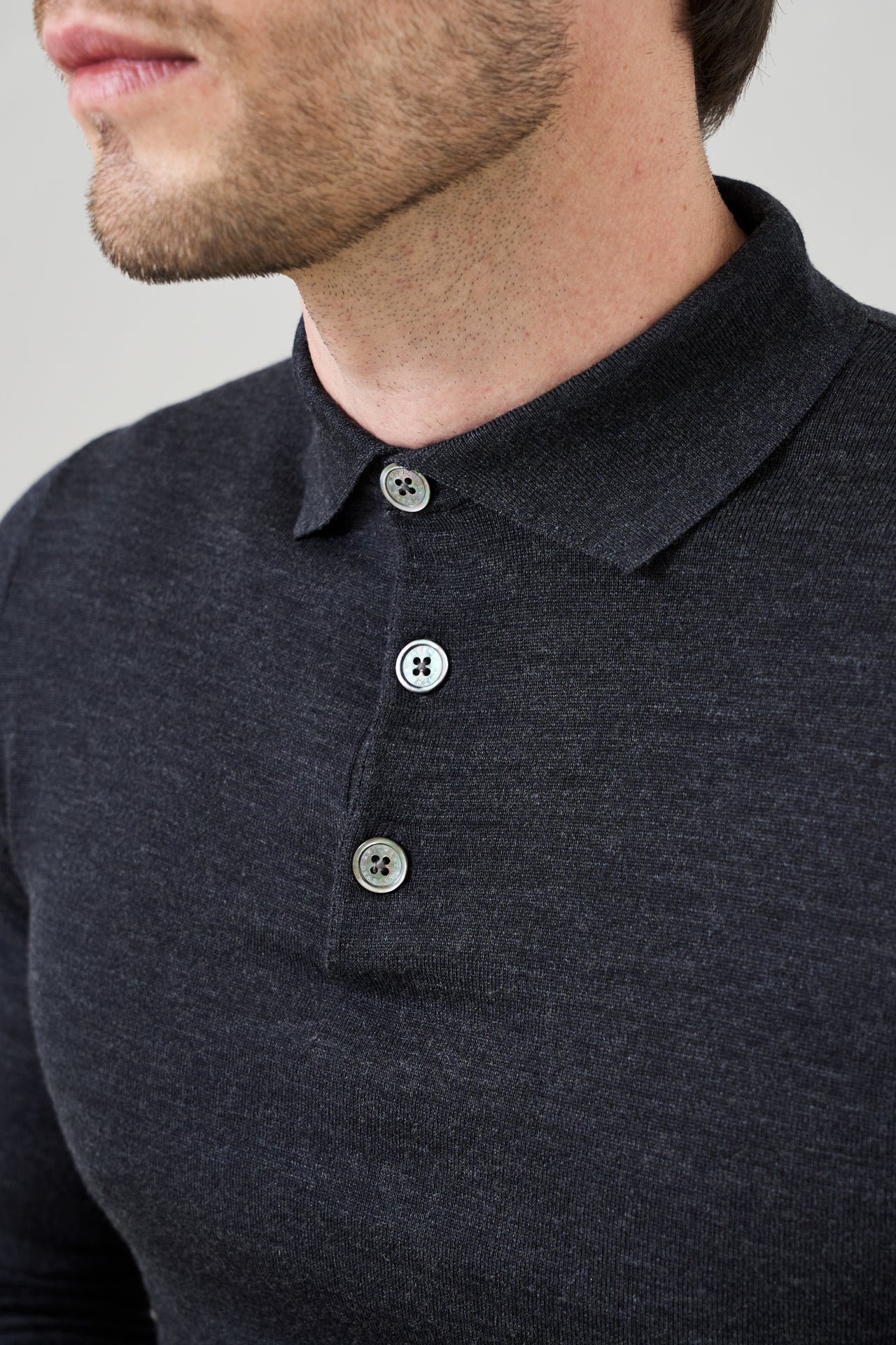 Slim Fit 'Palermo' Polo in Charcoal