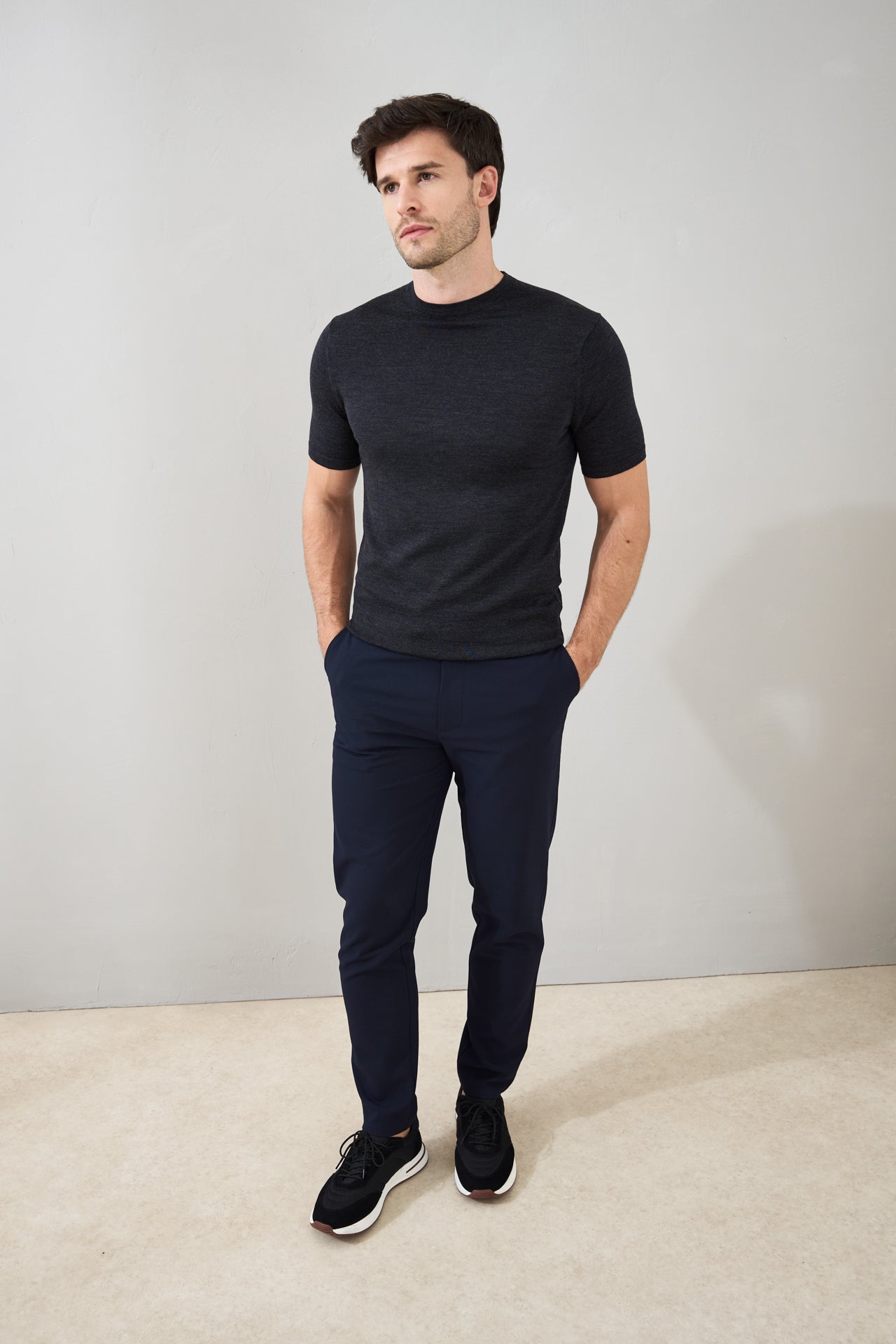 Slim Fit 'Capri' T-Shirt in Charcoal