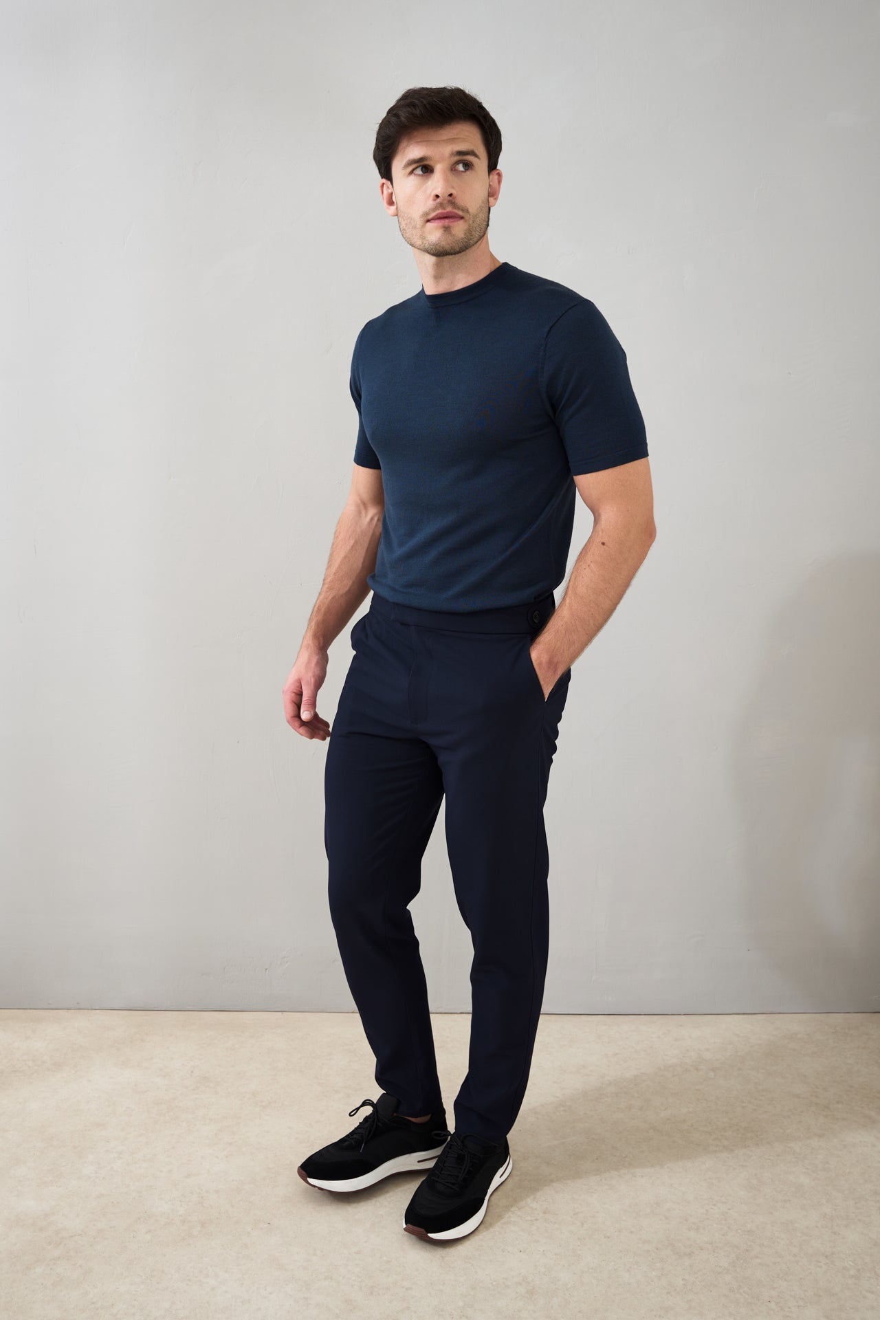 Slim Fit 'Capri' T-Shirt in Midnight Navy
