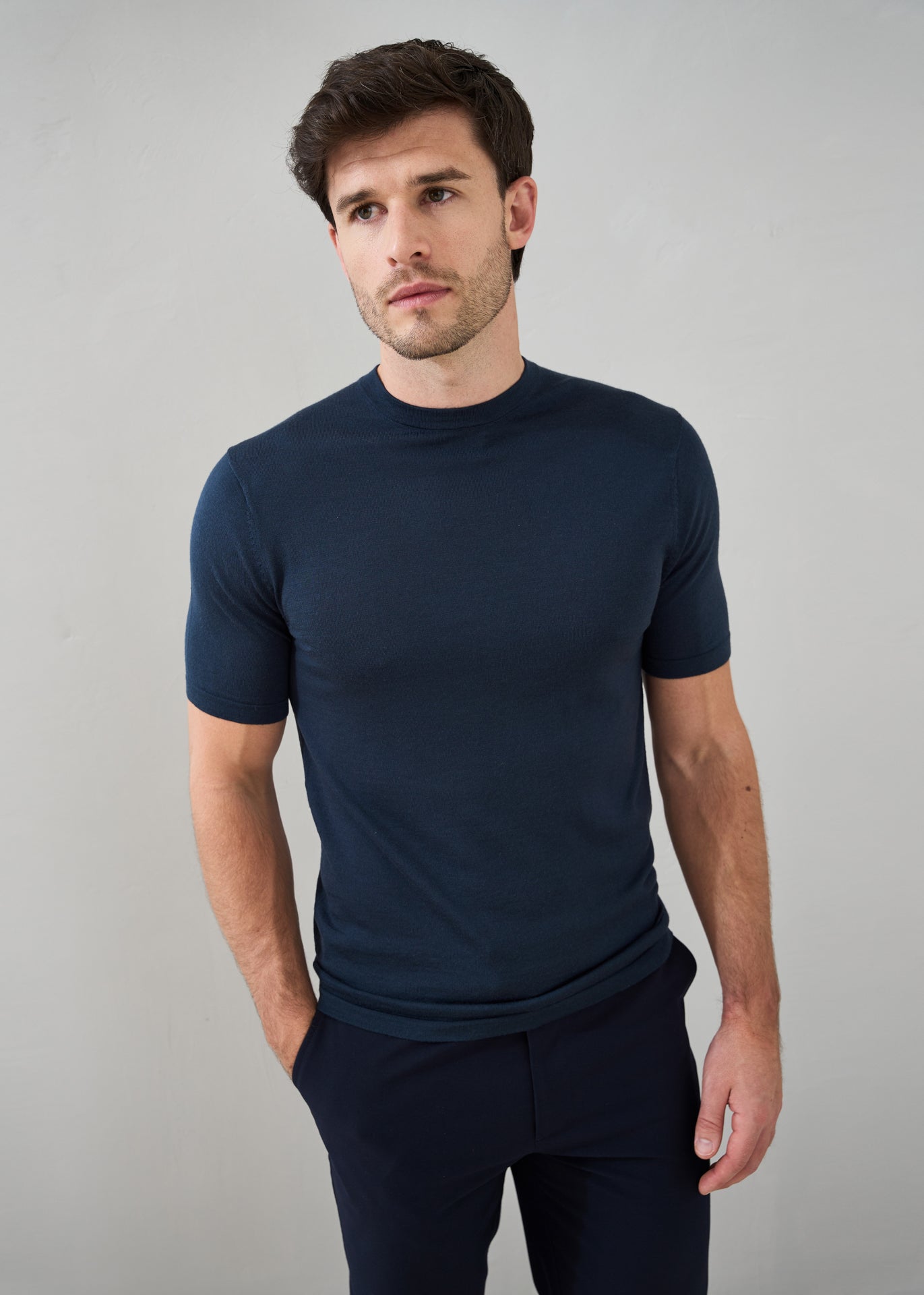 Slim Fit 'Capri' T-Shirt in Midnight Navy