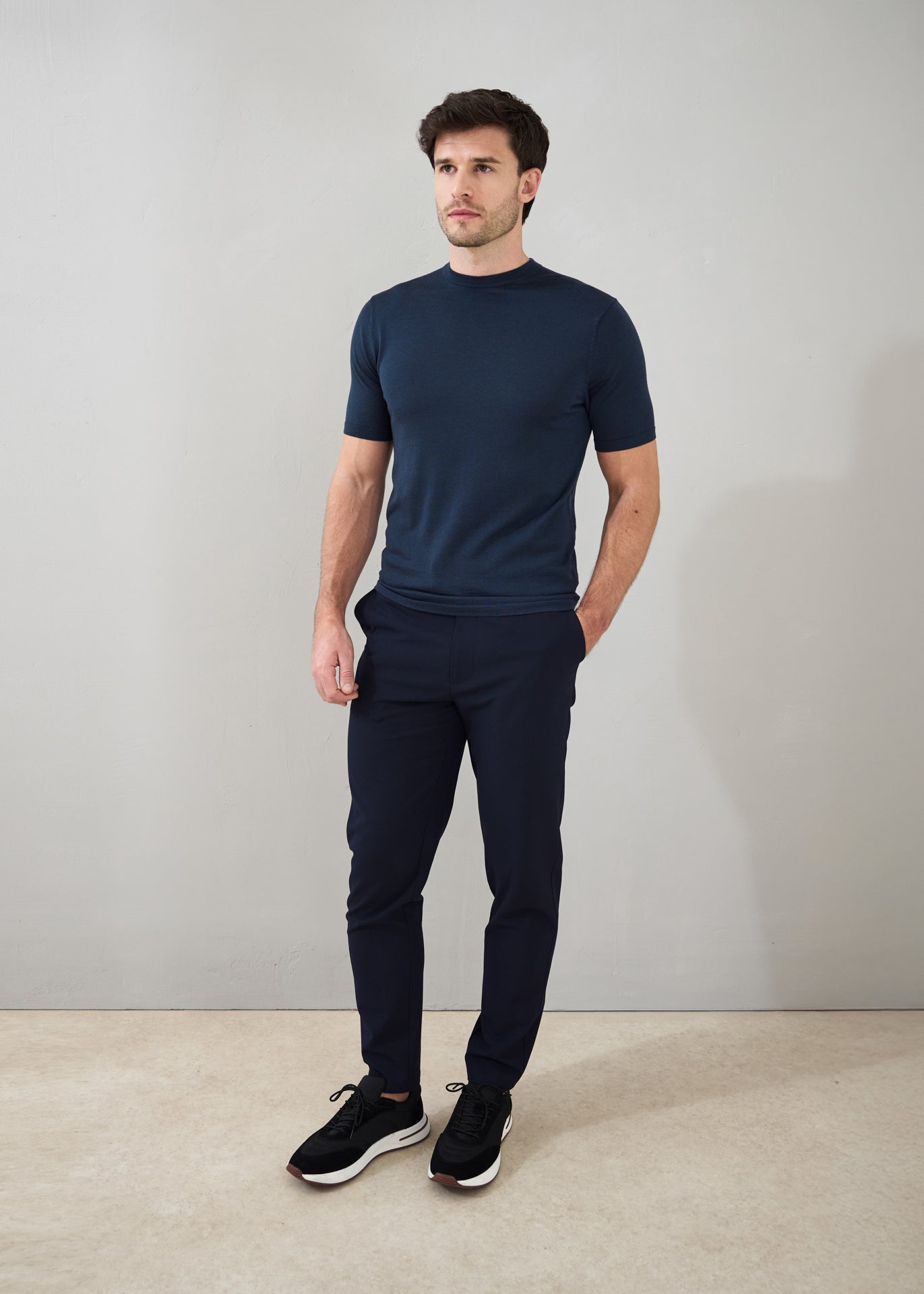 Slim Fit 'Capri' T-Shirt in Midnight Navy