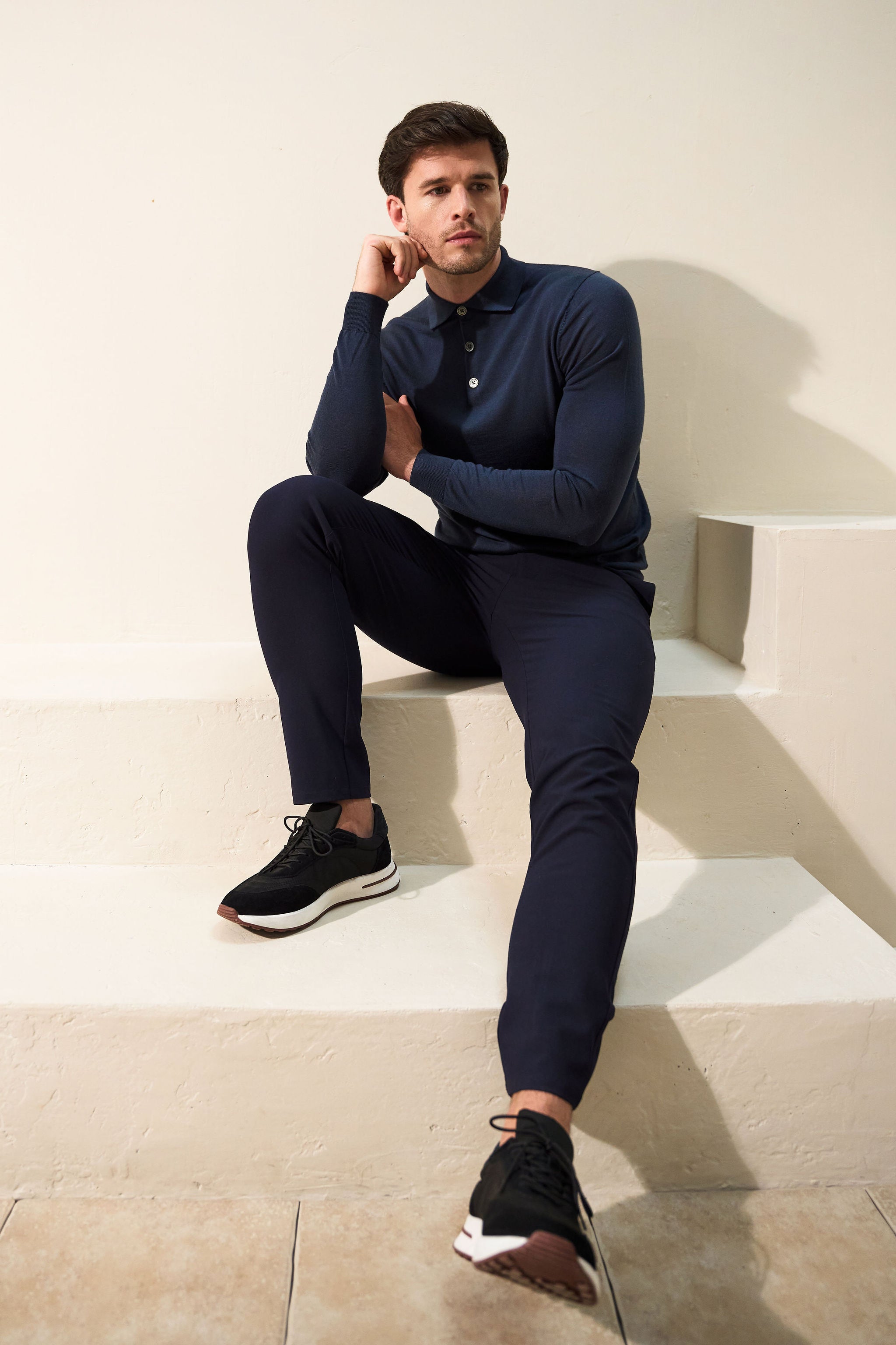 Slim Fit 'Palermo' Polo in Midnight Blue