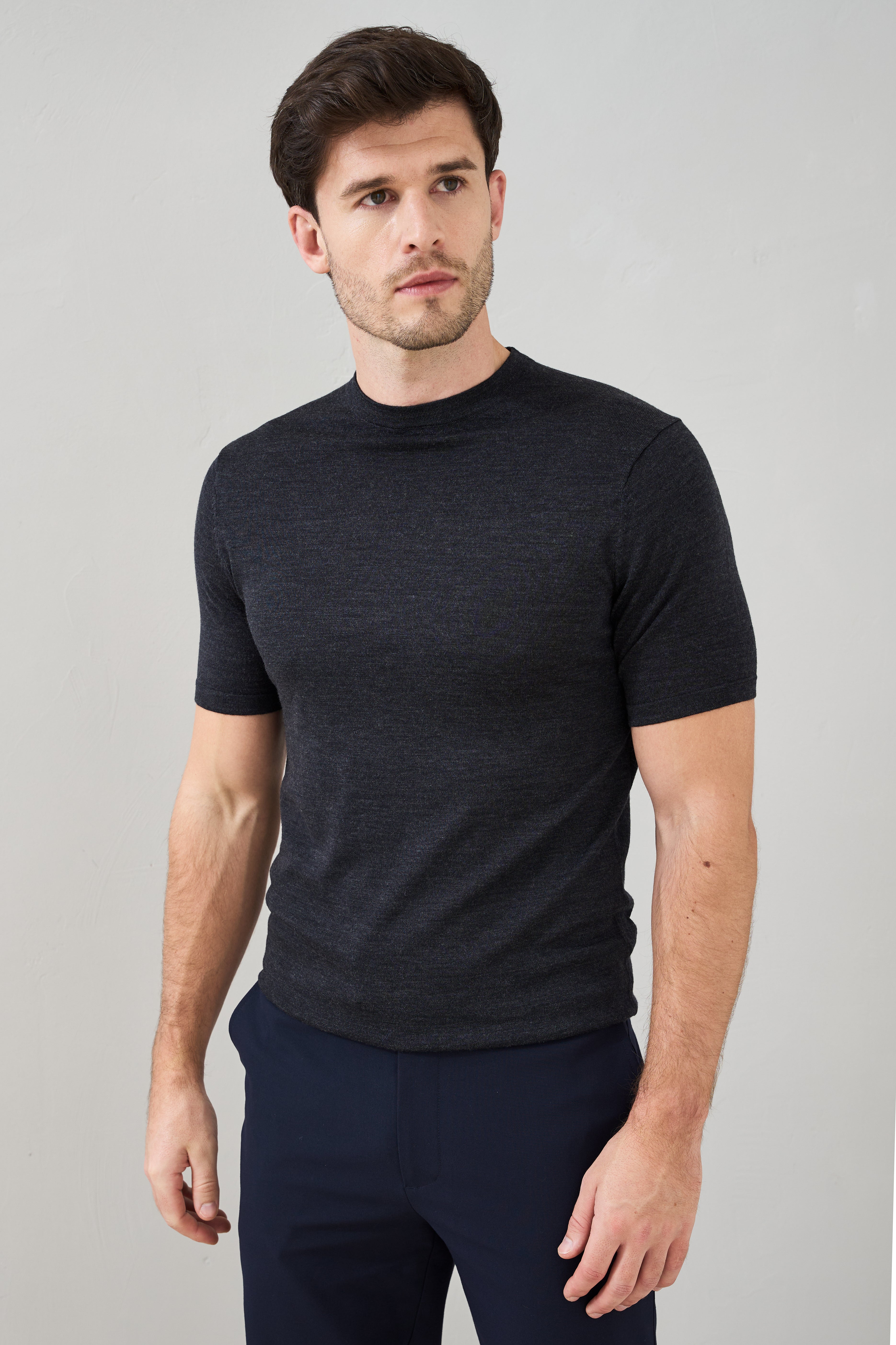 Slim Fit 'Capri' T-Shirt in Charcoal