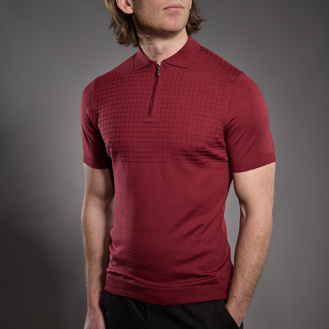 Slim Fit 'Florence' Polo In Bordeaux Red