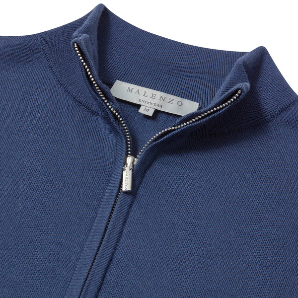 Slim Fit 'Amalfi' 1/4 Zip Pullover In Azure Blue