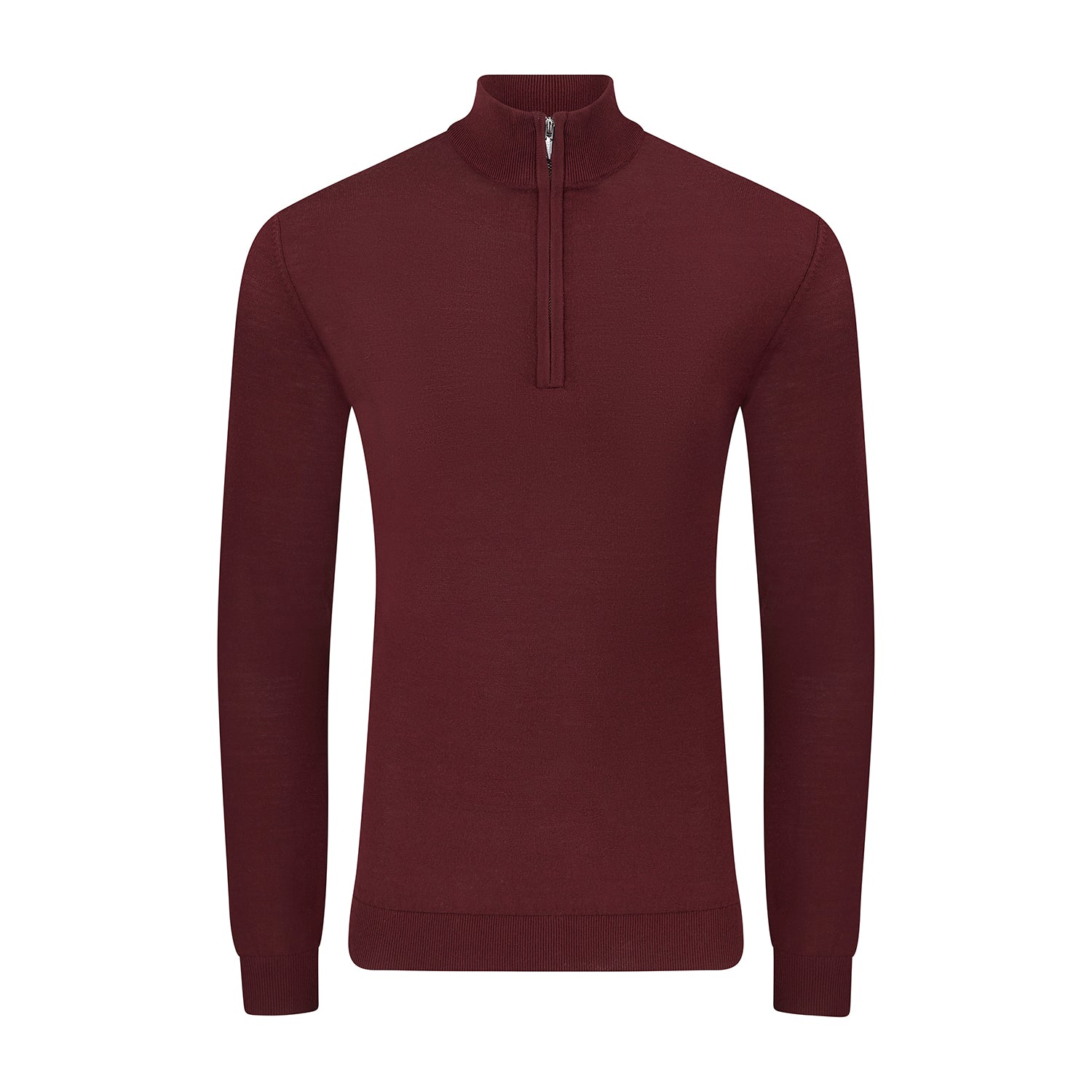 Slim Fit 'Amalfi' 1/4 Zip Pullover In Dark Burgundy