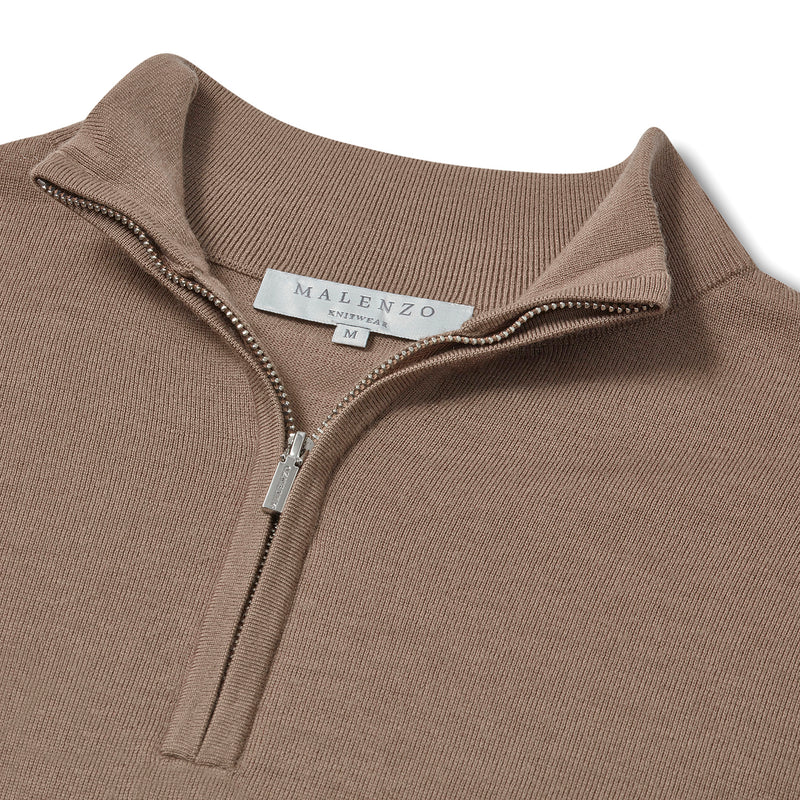 Slim Fit 'Amalfi' 1/4 Zip Pullover In Desert Brown