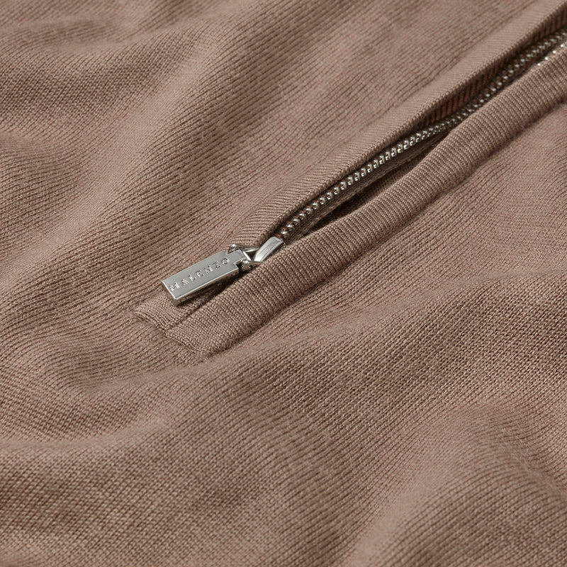 Slim Fit 'Amalfi' 1/4 Zip Pullover In Desert Brown