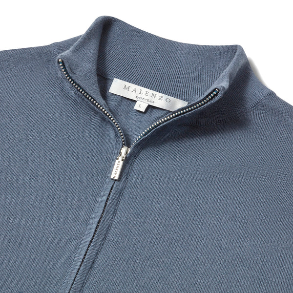 Slim Fit 'Amalfi' 1/4 Zip Pullover In Steel Blue