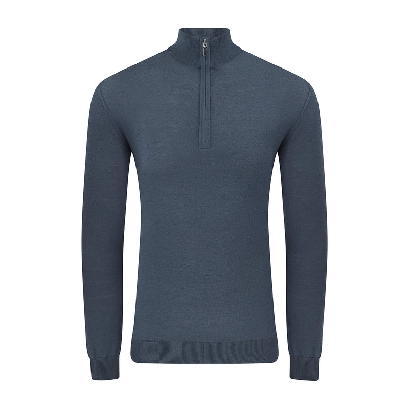 Slim Fit 'Amalfi' 1/4 Zip Pullover In Steel Grey