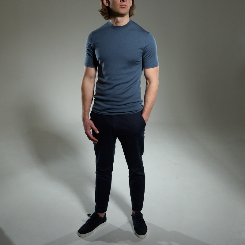 Slim Fit 'Capri' T-Shirt in Steel Blue