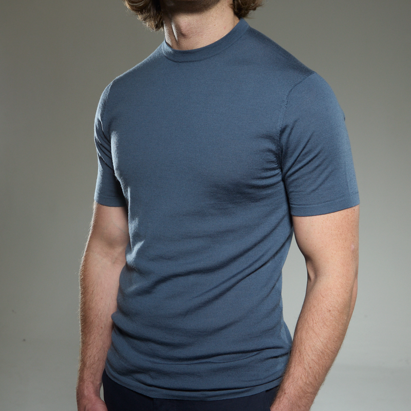 Slim Fit 'Capri' T-Shirt in Steel Blue