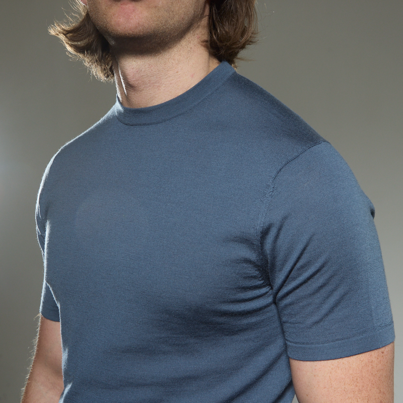 Slim Fit 'Capri' T-Shirt in Steel Blue