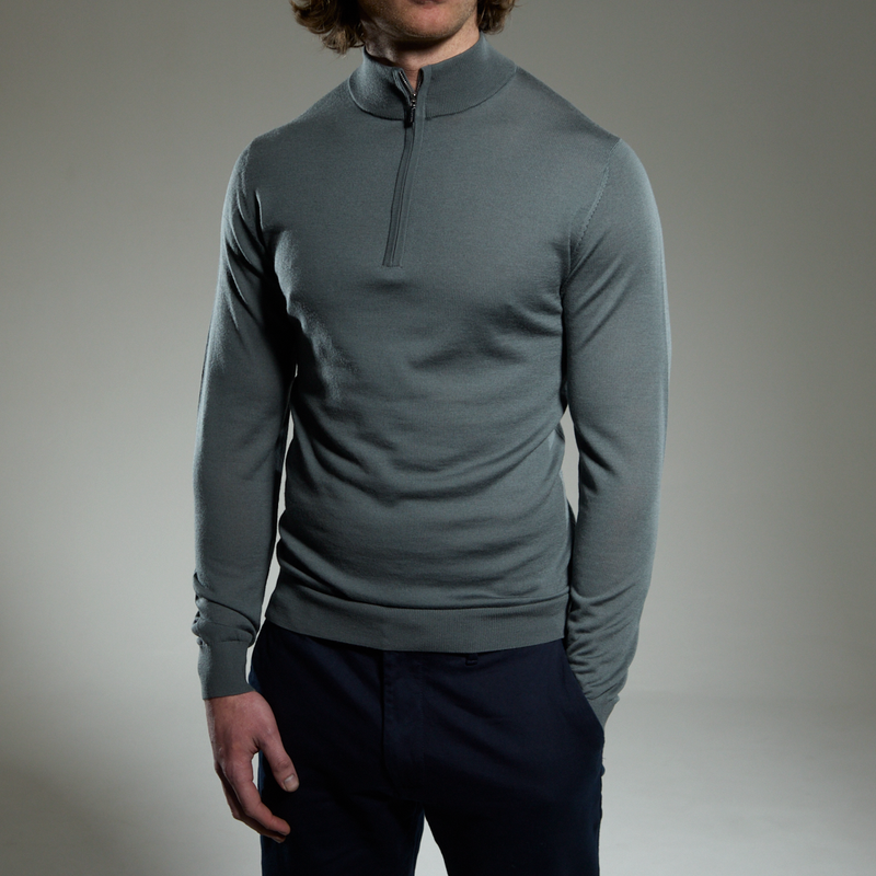 Slim Fit ‘Amalfi’ 1/4 Zip Pullover In Sage