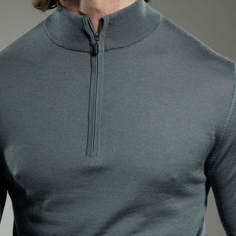 Slim Fit ‘Amalfi’ 1/4 Zip Pullover In Sage