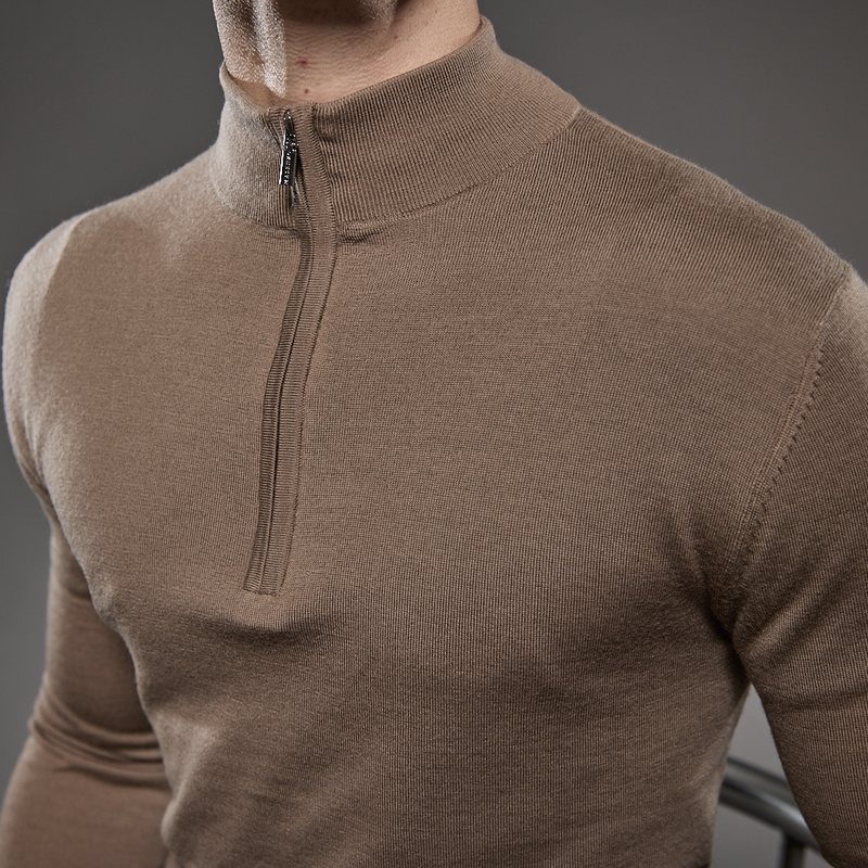 Slim Fit 'Amalfi' 1/4 Zip Pullover In Desert Brown