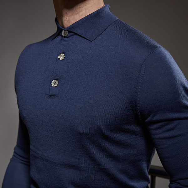 Slim Fit 'Palermo' Polo in Azure Blue