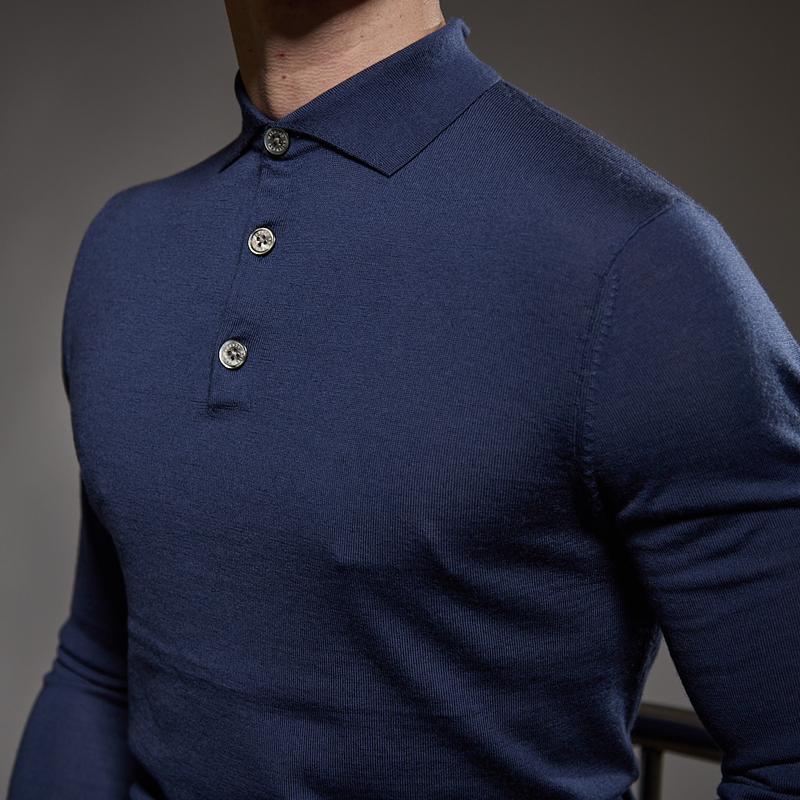 Slim Fit 'Palermo' Polo in Azure Blue