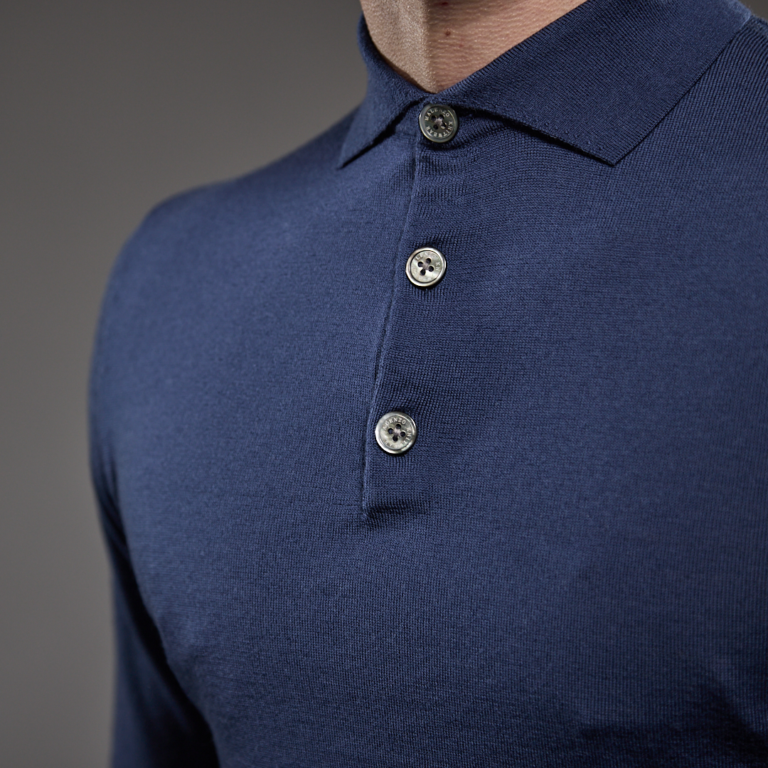 Slim Fit 'Palermo' Polo in Azure Blue