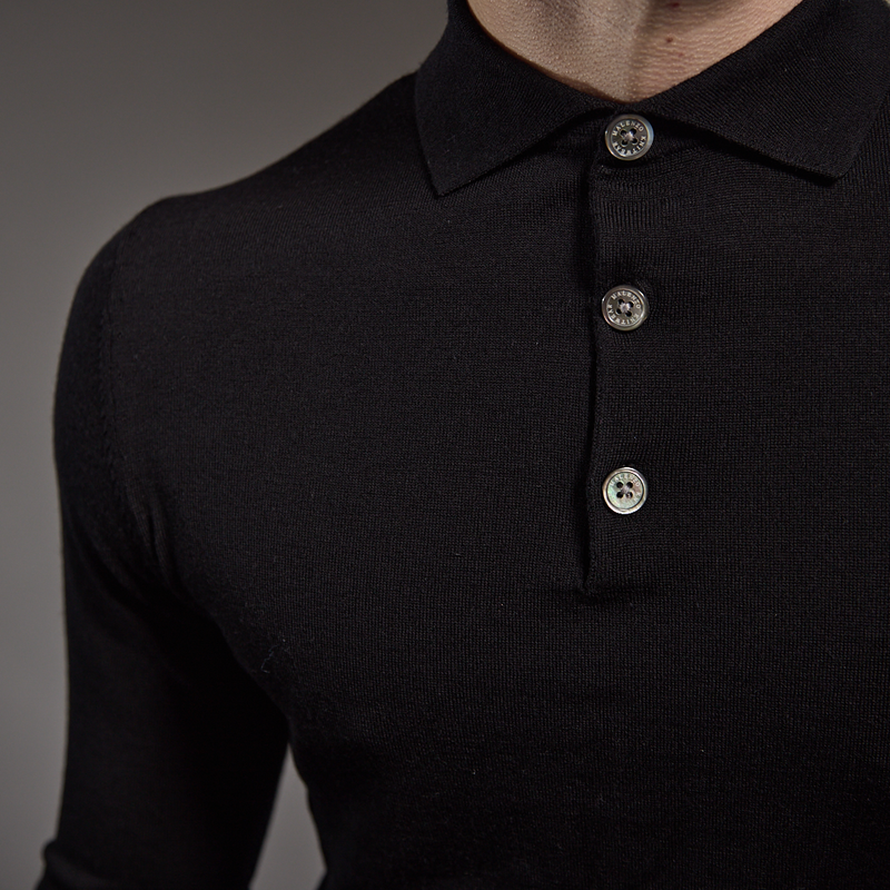 Slim Fit 'Palermo' Polo in Black