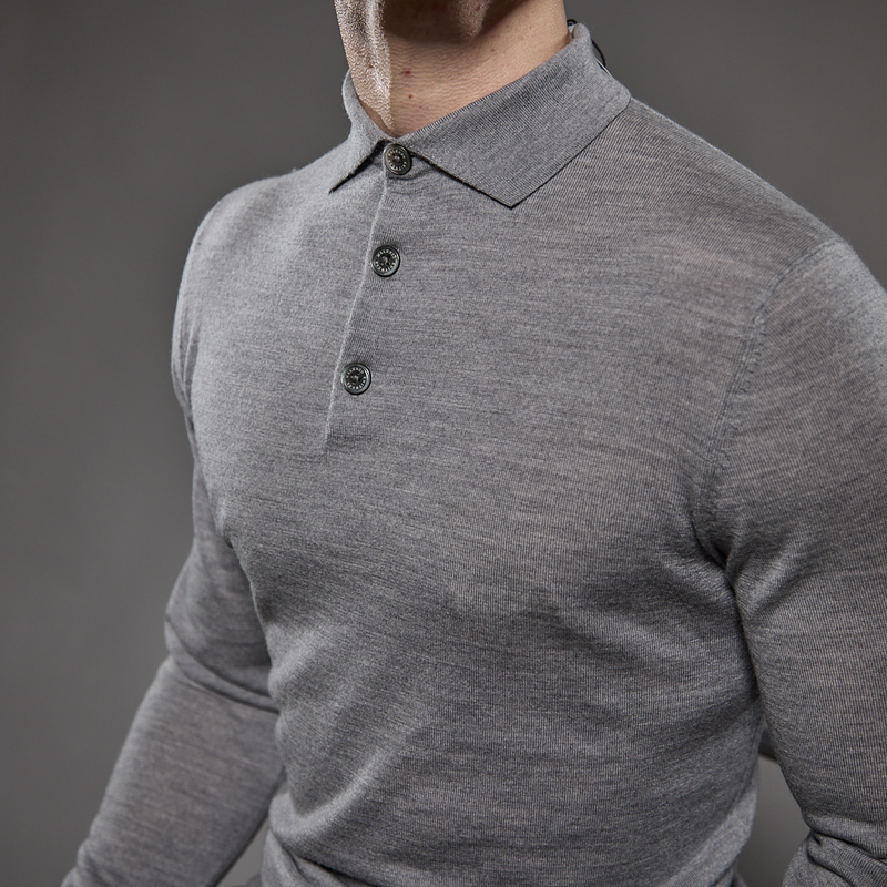 Slim Fit 'Palermo' Polo in Silver Marl