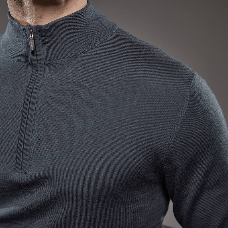 Slim Fit 'Amalfi' 1/4 Zip Pullover In Steel Grey