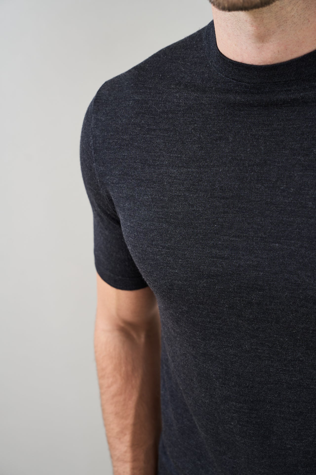 Slim Fit 'Capri' T-Shirt in Charcoal