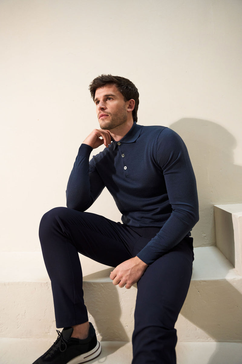 Slim Fit 'Palermo' Polo in Midnight Blue