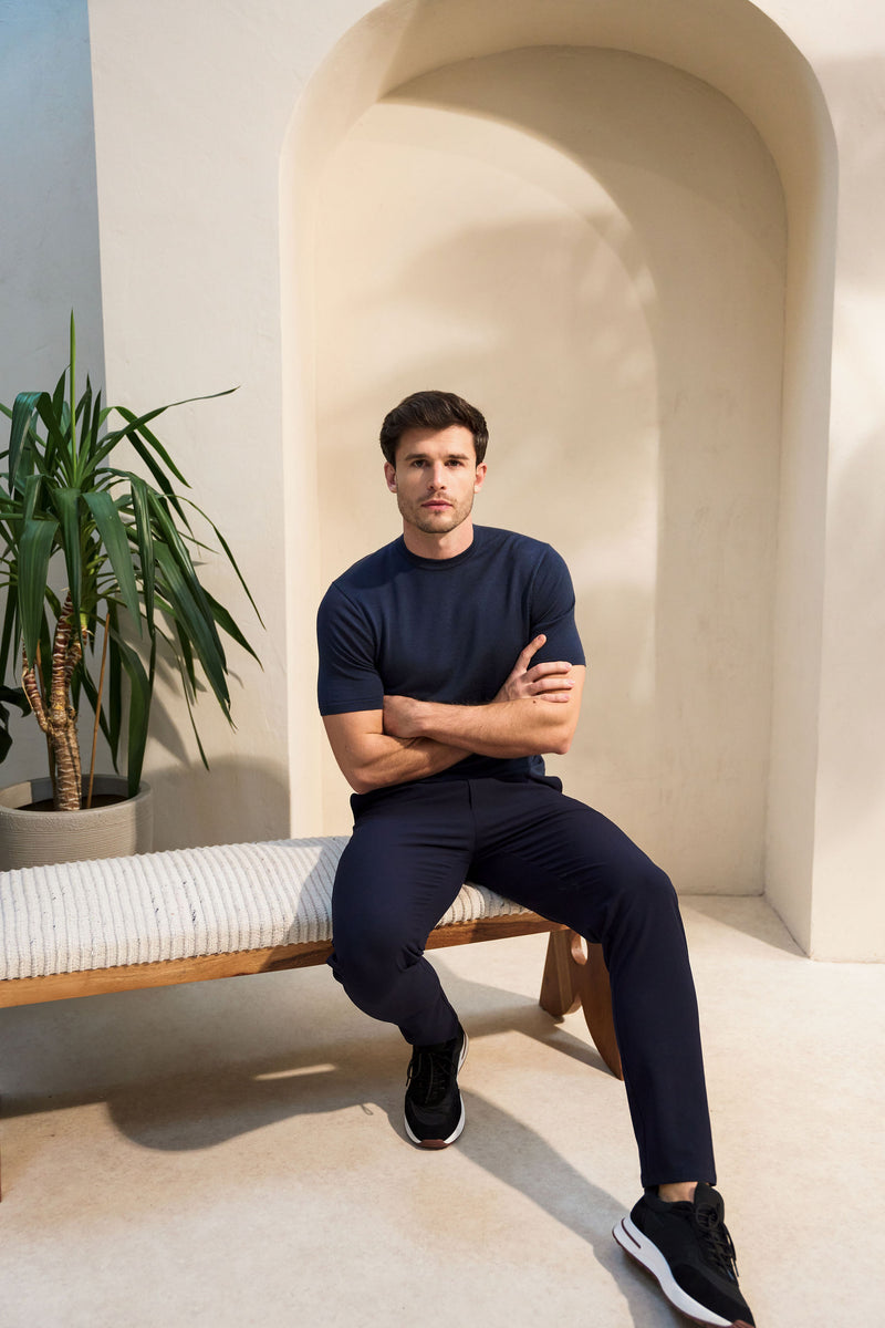 Slim Fit 'Capri' T-Shirt in Midnight Navy