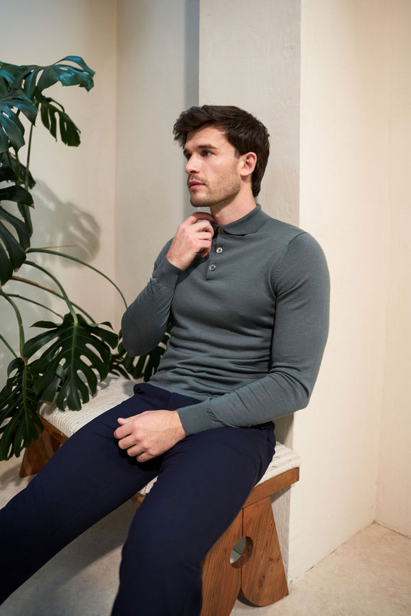 Slim Fit 'Palermo' Polo in Sage Green