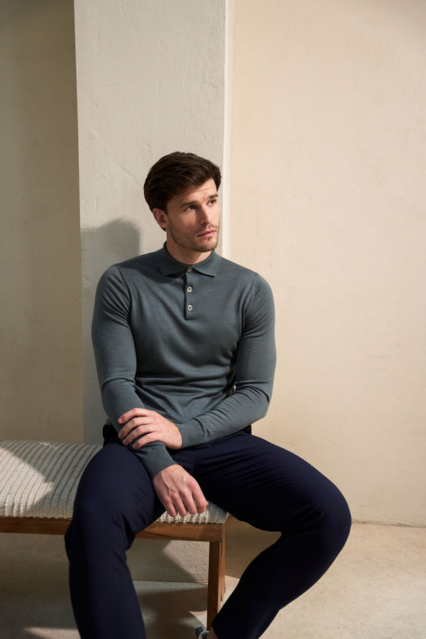 Slim Fit 'Palermo' Polo in Sage Green