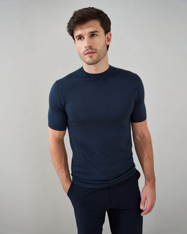 Slim Fit 'Capri' T-Shirt in Midnight Navy