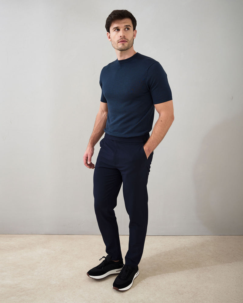 Slim Fit 'Capri' T-Shirt in Midnight Navy