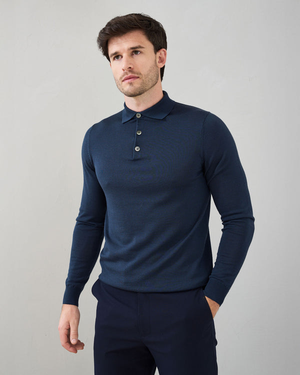 Slim Fit 'Palermo' Polo in Midnight Blue