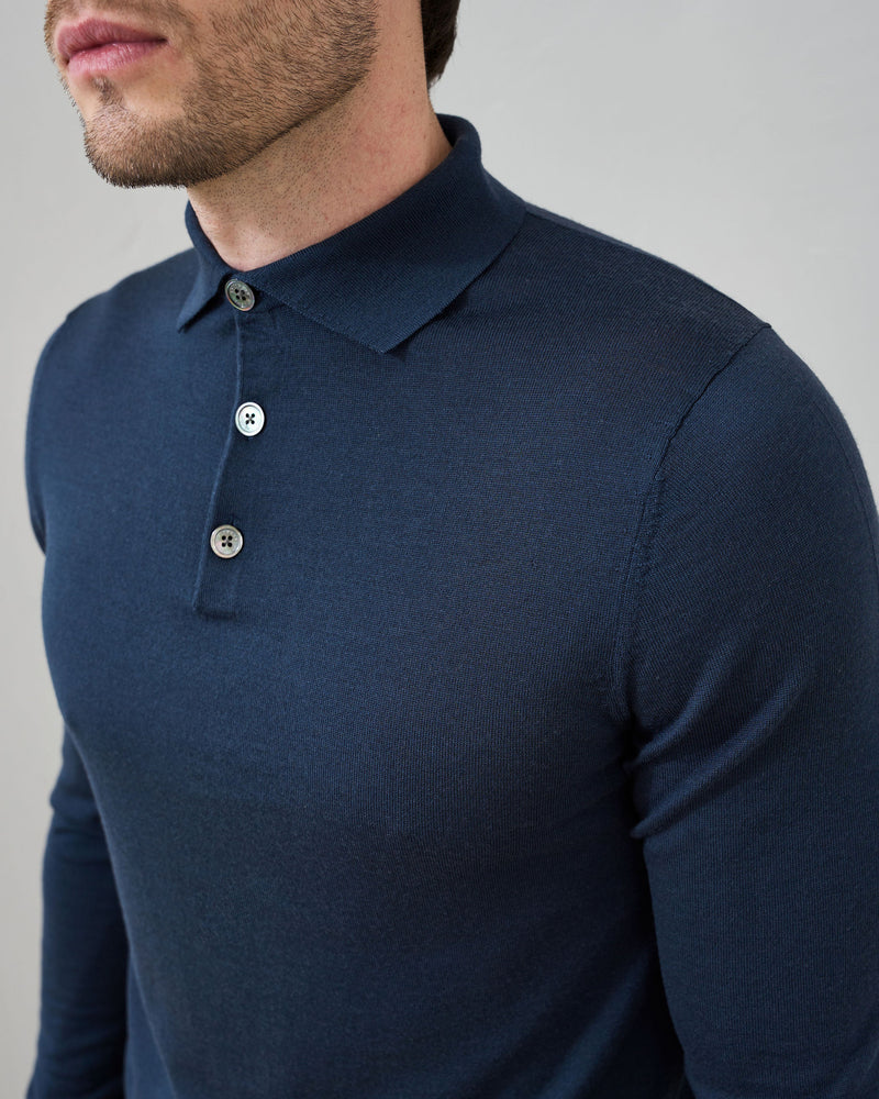 Slim Fit 'Palermo' Polo in Midnight Blue