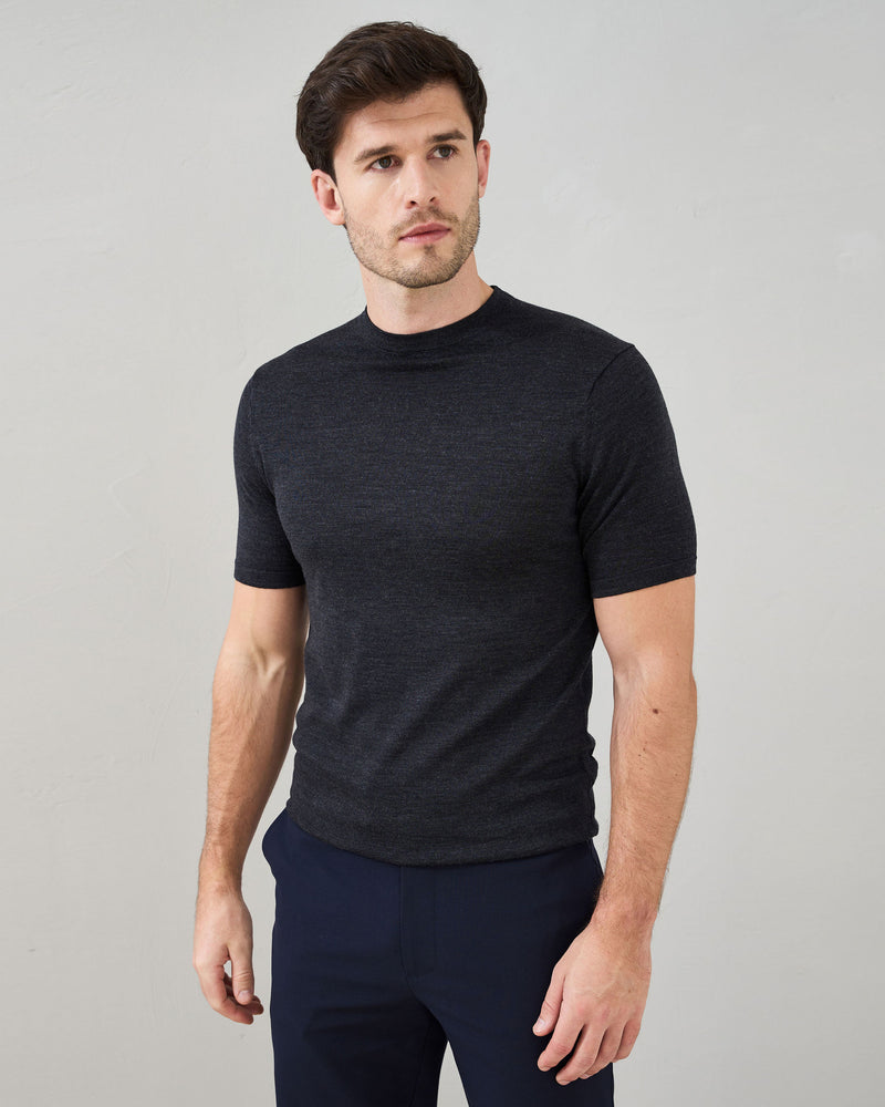 Slim Fit 'Capri' T-Shirt in Charcoal