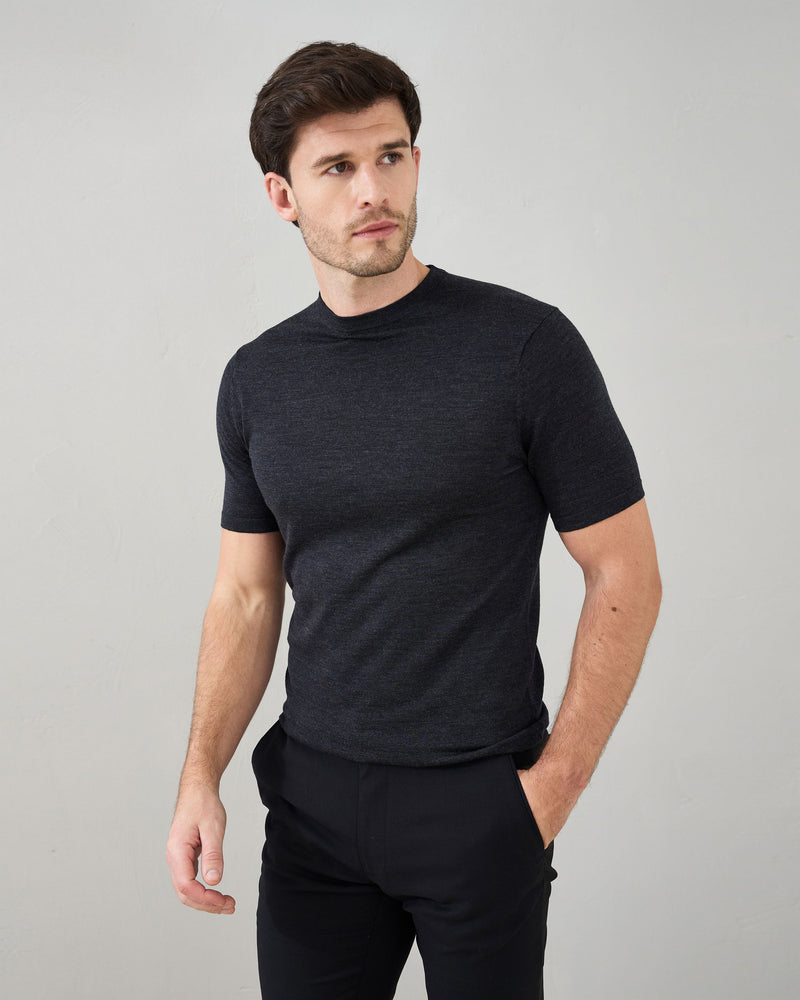 Slim Fit 'Capri' T-Shirt in Charcoal