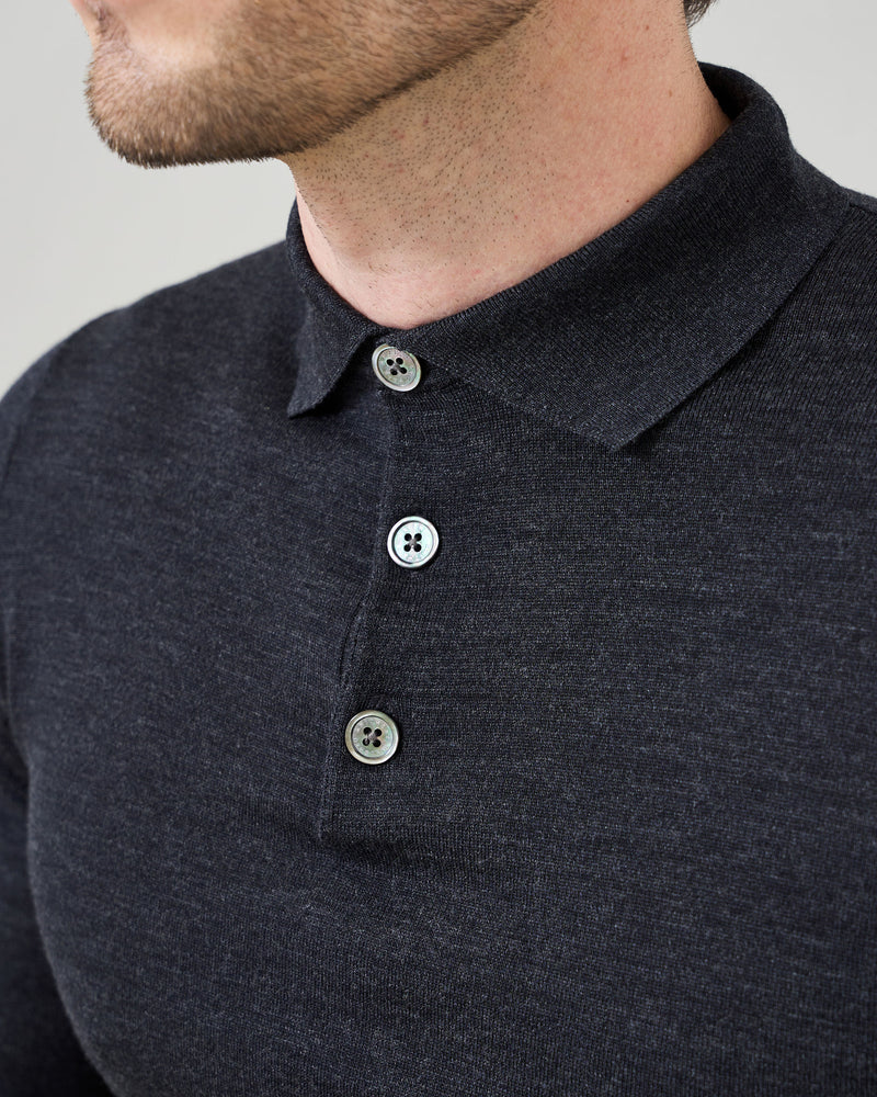 Slim Fit 'Palermo' Polo in Charcoal