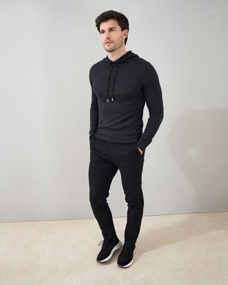 'Sorrento' Merino Hoodie in Charcoal