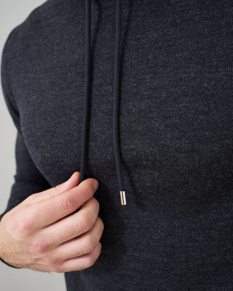 'Sorrento' Merino Hoodie in Charcoal