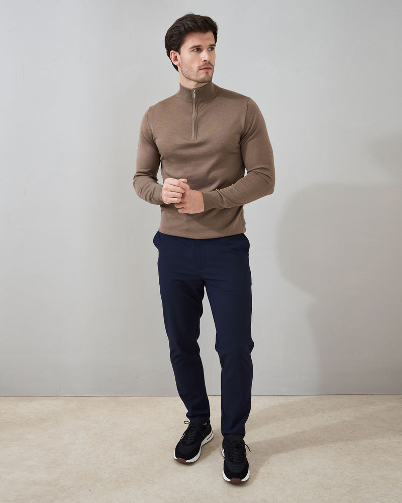 Slim Fit 'Amalfi' 1/4 Zip Pullover In Desert Brown