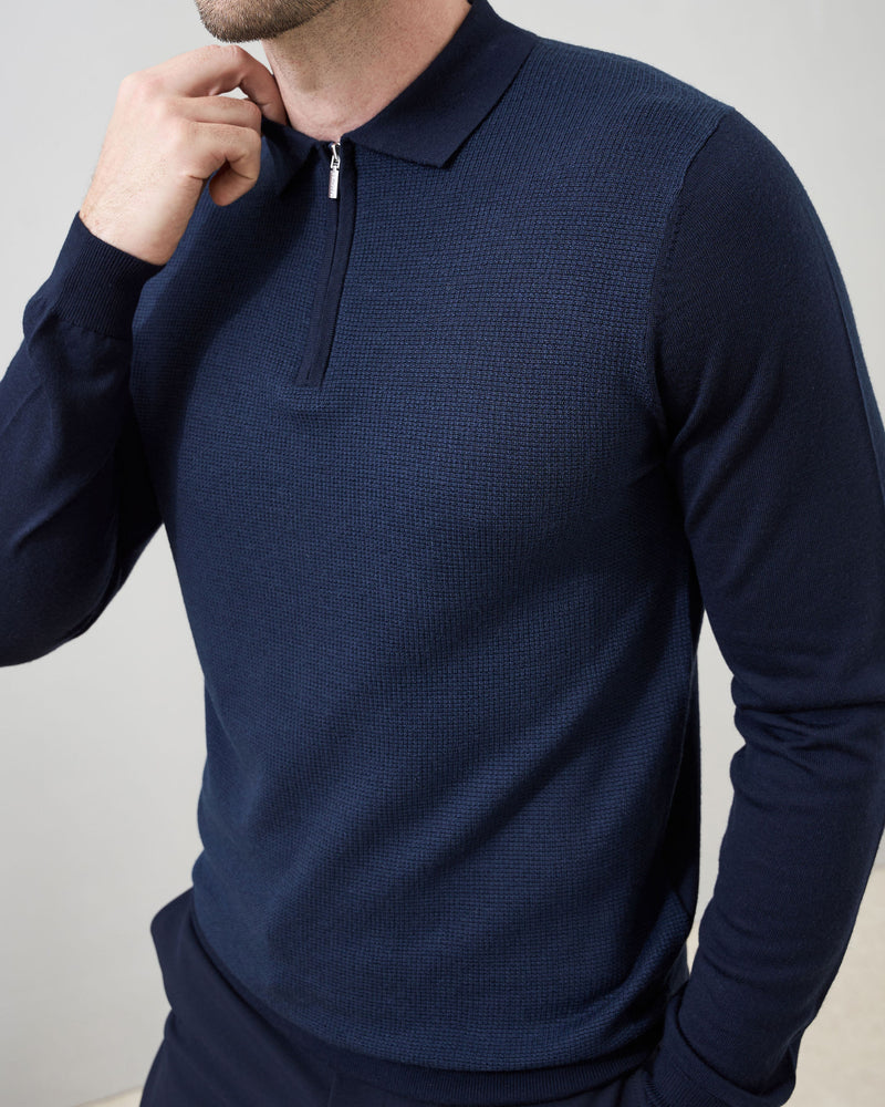 Micro Stitch 'Pazzano' Polo in Blue