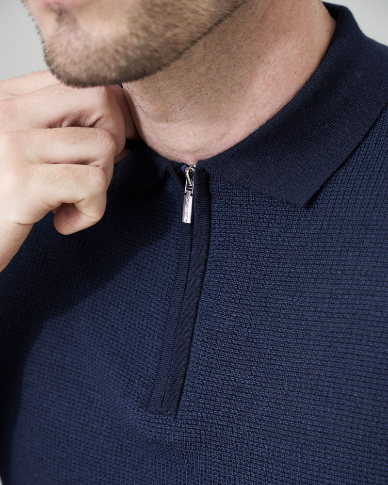 Micro Stitch 'Pazzano' Polo in Blue