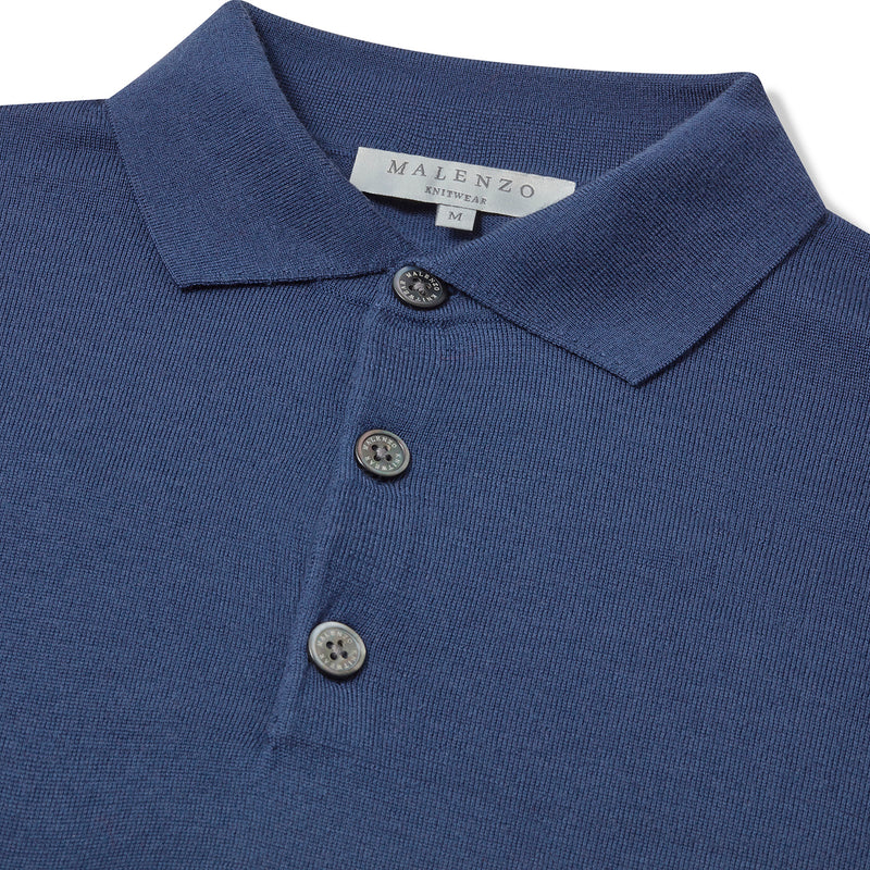 Slim Fit 'Palermo' Polo in Azure Blue